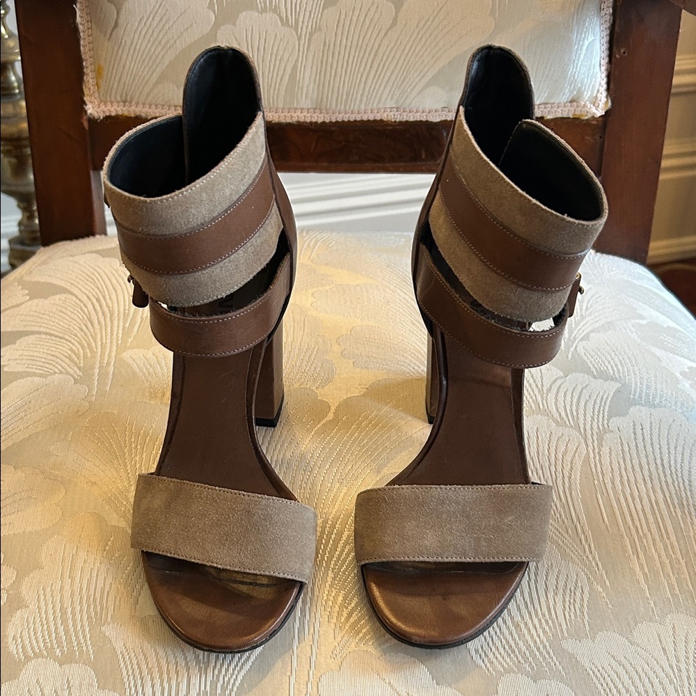 Vince Brown and Tan Strappy Heels